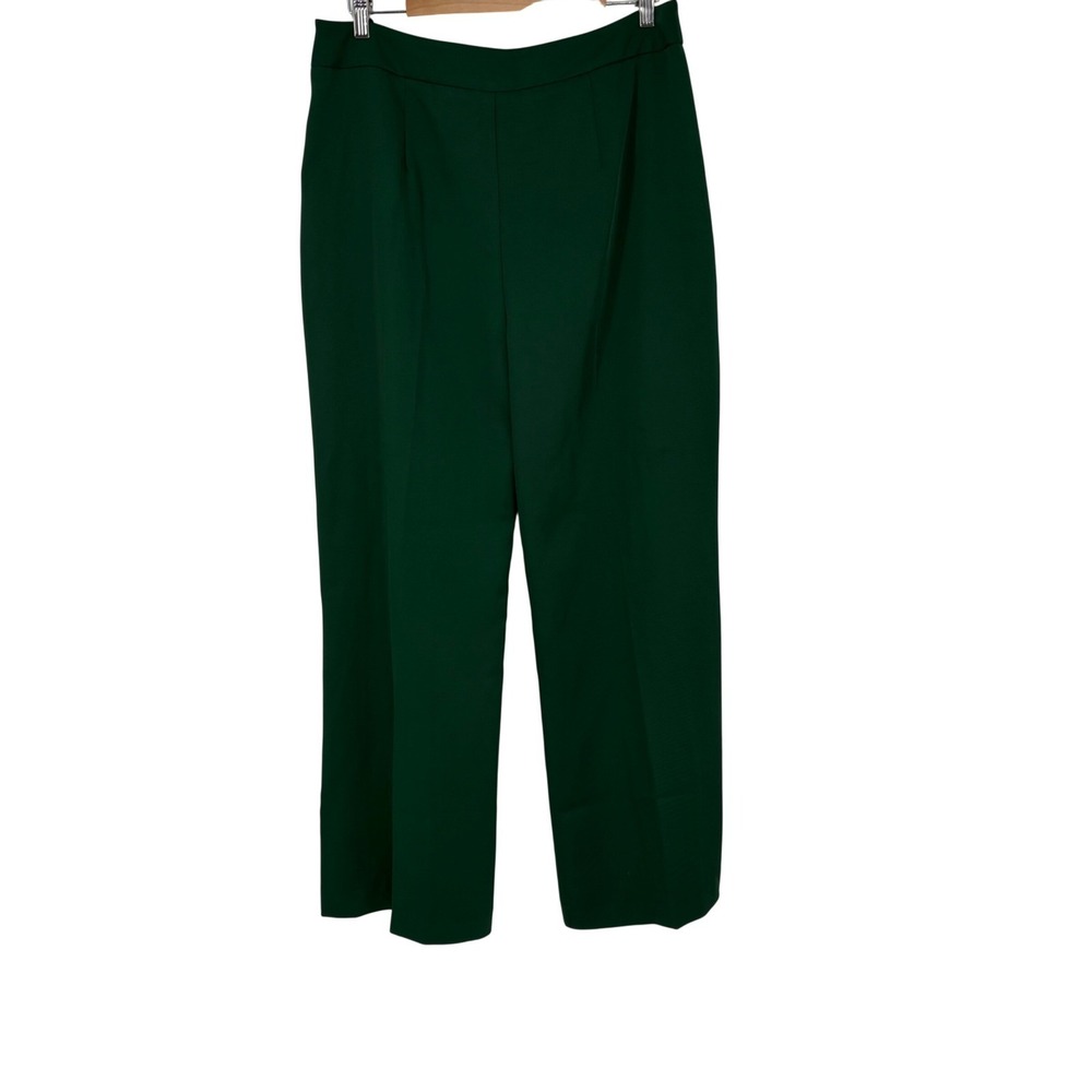 Tuckernuck Erin Pants Dark Green Wide Leg High Rise Side Zip Trousers XL NEW